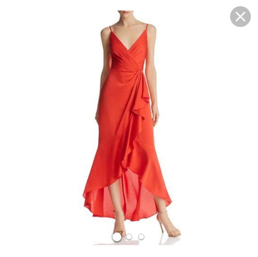 EUC BCBGMAXAZRIA faux wrap evening dress